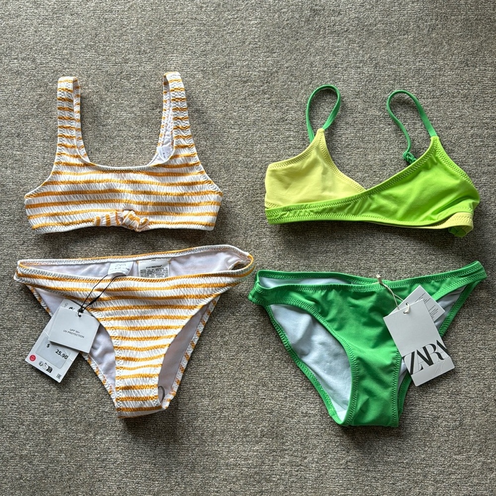 TWO Girls Zara 2-Piece Swimsuits - Size 9-10 - NWT!